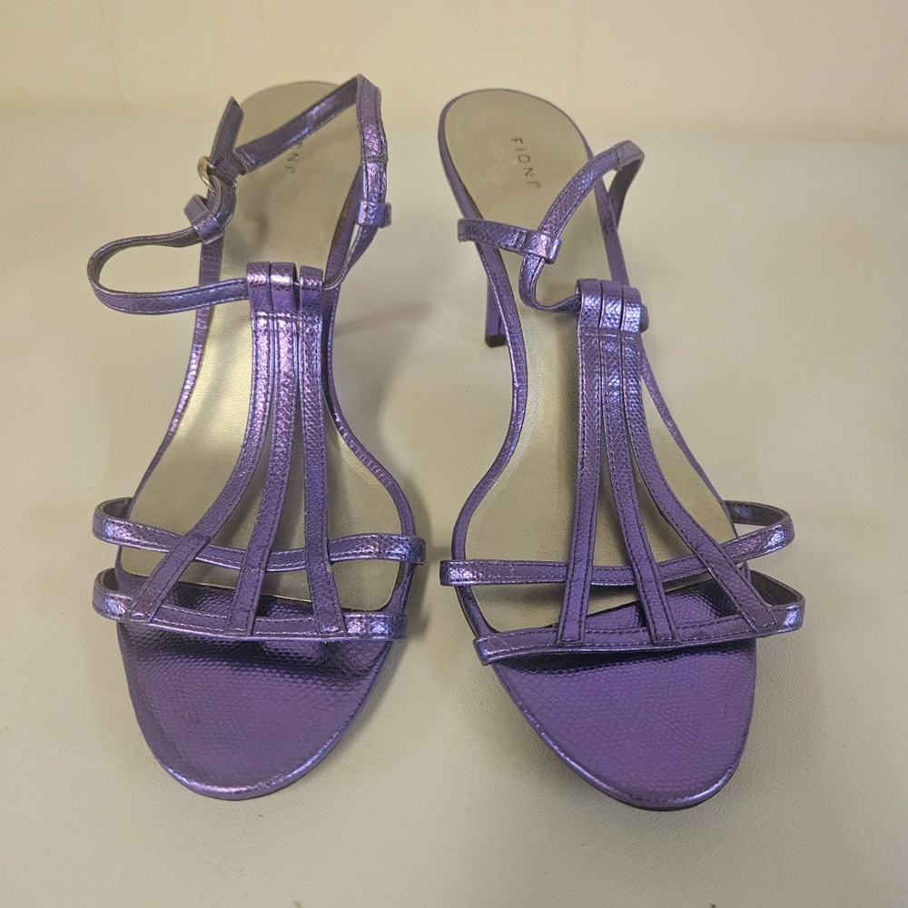 FIONI Stilleto Purple Strappy Heels